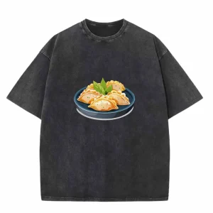 Women's Retro Crew Neck Short Sleeve T-Shirt - Dumpling